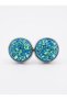 Blue glitter geode earrings - 4