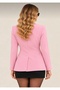 Women's Classic Buttoned Blazer with Pocket Detail - 4