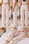 Women's Pajama Bottoms with a 2-Piece Cotton Satin Ribbon Detail and a Pink Ribbon Pattern. - 8