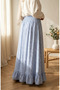 Elastic-Waisted Polka Dot Skirt 0306-04 Blue - 3