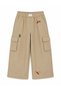 Tiny Stories Gabardine Cargo Pants with Wide-Leg Fit - Beige - 4
