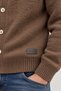 Coffee Off-Shoulder Soft Textured V-Neck Men's Knit Cardigan |   Mew5111322-1 - 3