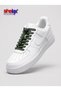 Flat-Spring Clip-Lock Smart Shoelace - Black and Neon Green Striped