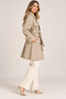 Women's Button-Front Double-Breasted Wrap Neckline Trench Coat - 2