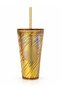 ®   Plastic Cold Drink Cup - Curved - Gold Color - 473 ml -
