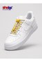 Flat-Spring Clip-Lock Smart Shoelaces - White and Yellow Striped