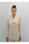 Premium Blazer Jacket with Asymmetrical Shawl Collar and Gold Buttons, Paired with High-Waisted Pants - 3