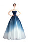 Rochie de seară lungă, bleumarin, cu degrade - 7