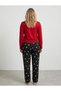 Suede pajama bottoms with pockets and a bunny print - 2