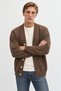 Coffee Off-Shoulder Soft Textured V-Neck Men's Knit Cardigan |   Mew5111322-1