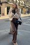 Brown High-Waisted Leather Women's Pants SH403 - 2