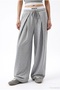 Ribbed Knit Women's Sweatpants with Shaping Panel PNT02439 Heather Gray - 2