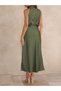 Rochie midi, verde - 3