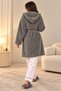 Welsoft Fleece Hooded Robe - Anthracite - 3