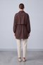 Coffee - Elastic-Cuffed Ruched Jacket COFFEE - 4