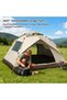 Camping tent, suitable for 2-4 people, portable outdoor easy-setup tent with storage bag, ideal for outdoor activities, beach, camping, hiking, and travel (Quicksand Gold) - 4
