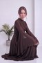 Women's Chiffon Maxi A-Line Ruffled Sleeved Evening Dress—Navy, Brown, Aqua, Burgundy - 4