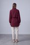 Burgundy - Elasticated Cuffs, Ruched Jacket BURGUNDY - 4