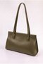 Mira Model Khaki Women's Shoulder and Clutch Bag with Magnetic Closure - Women's Shoulder Bag