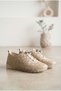 Women's Genuine Leather Laser-Cut Patterned Lace-Up Comfort Sneaker with Heel Stops - 2