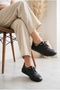 Women's Genuine Leather Perforated Lace-Up Comfort Casual Walking Shoes