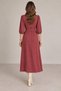 Women's Double-Breasted Wrap Neckline Sporty-Chic Truvakar Sleeve Casual Pleated Textured Chic Dress - 3