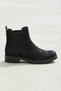 Women's Black Suede Chelsea Boots with Elastic Side Panels and Treaded Soles—Casual Short Boots - 6