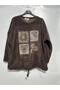 Women's Italian Gilded Floral Pattern Loose-Fitting Velvet Blouse. - 2