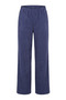 Navy Blue - Woven Fabric Wide-Leg Pants with Elasticated Hems NAVY BLUE