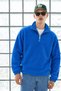 Men's Soft-Textured Half-Zip Winter Blue Fleece-Lined Pullover