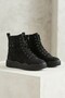Women's Black Suede Casual Lace-Up Boots with Pocket Detail, Zippers, and a Thick Sole