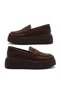 Women's Coffee-Colored Loafers embellished with stones, with a thick sole and a lightweight, slightly elevated platform - 5