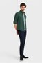 Men's Dark Green Long-Sleeve Basic Shirt - 3