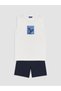 Lcw Kids White Printed Boy's Shorts Set - 3