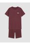 Lcw Kids Burgundy Elastic Waist Boys Shorts Set - 2