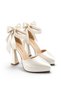 Women's Platform Heels, Pearl and Beaded Bridal Shoes, Wedding Shoes, Evening Party Shoes, 12 cm Heel. - 3