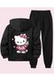 Hoodie Hey ! We Did It Back Printed 100% Cotton 3 Thread Winter Girls' Track Suit Set Without Pockets - 2