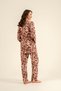 Leaves Women's Brown Dressing Gown Set Pc9266-S-V1 - 4