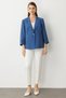 Plus Size Single-Button Slim Fit Shirt with Stone Detail and Pockets, Indigo Blue, Women'S, 04544. - 2