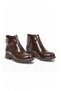 Stylish and Comfortable Coffee-Colored, Shiny Women’S Classic Boots with a Zip-Up Ankle Strap, Pc-56080. - 4