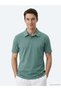Dark Khaki Plain Cotton Blend T-Shirt