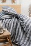 Taos Double Striped Bedding Set |   Buttoned Bohemian Set |   Bedding Set, Sheet, and 2 Pillowcases |   100% Cotton |   200X220 cm - 3