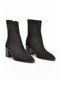 Zippered, Pointed-Toe, Stylish Black Suede Women’S Heeled Boots Pc-56169. - 4