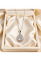 Teardrop Pendant Necklace with Baguette Stones, stainless steel - 2