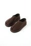 Coffee Suede Women's Boots with Fur Lining and Embroidered Thick Sole - 4