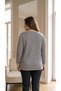 Women's Plus Size Blue and Beige Striped Long-Sleeve Basic Cotton Long Sweatshirt. - 8