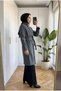Women's Long Cashmere Coat with Stand-Up Collar, Buttoned Waist, and Belt, 98 Cm. - 2