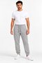 Men's Grey and Black Sweatpants with Elastic Cuffs, Drawstring Waist, and Soft Fleece Lining.