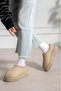 Beige Suede Women's Boots with Fur Lining, Embroidered Details, and Thick Sole. - 3
