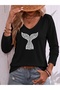 Mix Printed V-Neck Cotton Lycra Long Sleeve Regular Fit Blouse T-Shirt